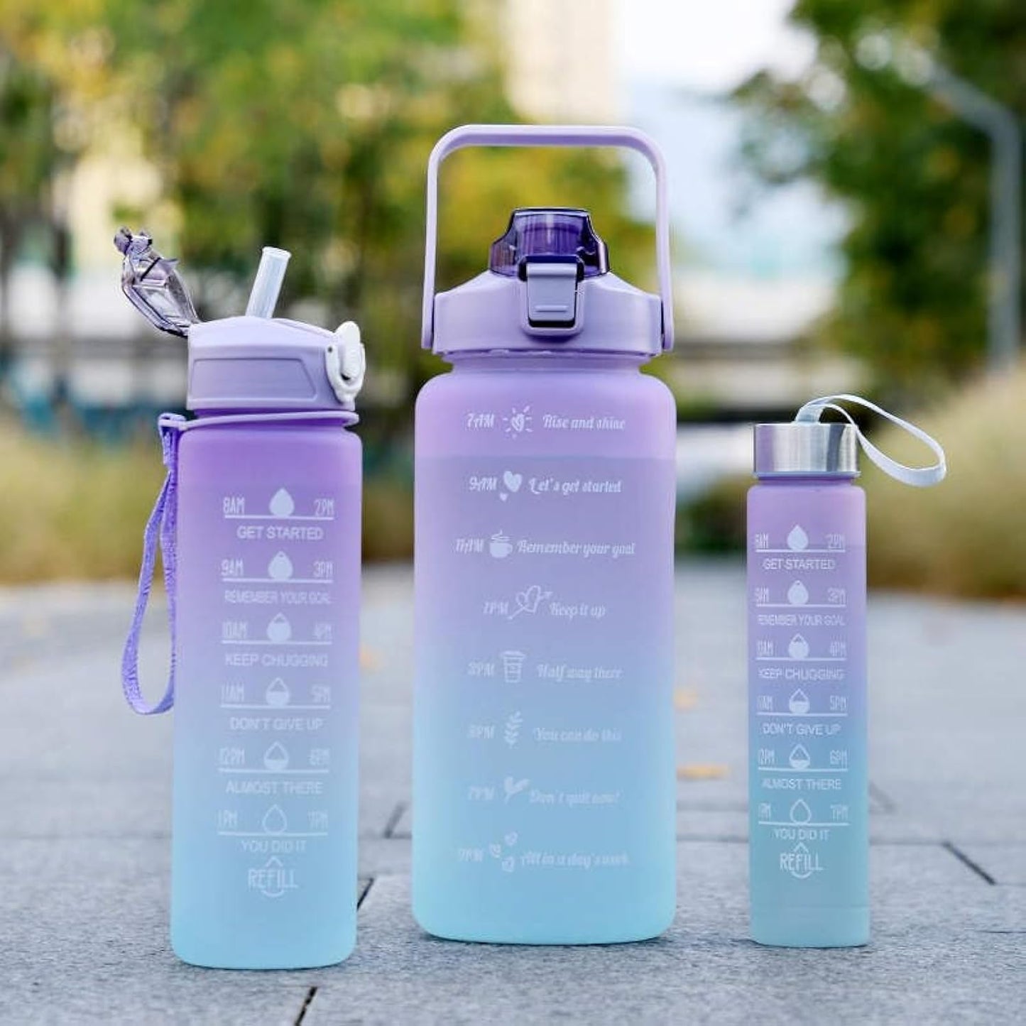 Sports Water Bottles Set – 3 Pcs Leak-Proof