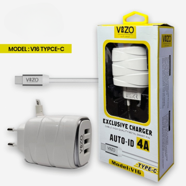 Vizo V16 Type-C 4A Fast Charger – 3 USB Ports