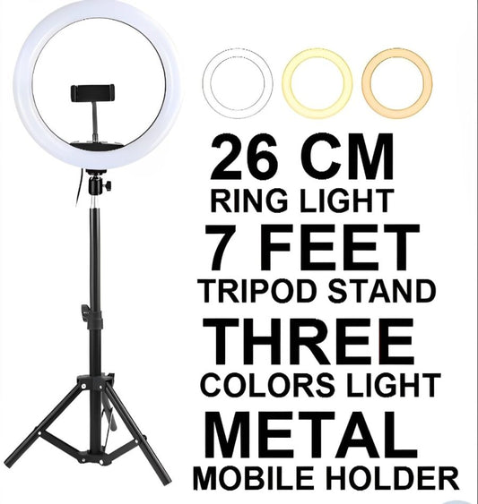 26cm LED Ring Light with Tripod & Phone Holder