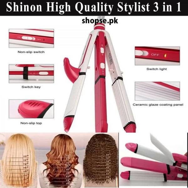 3 in 1 Hair Straightener & Curler – Professional Styling