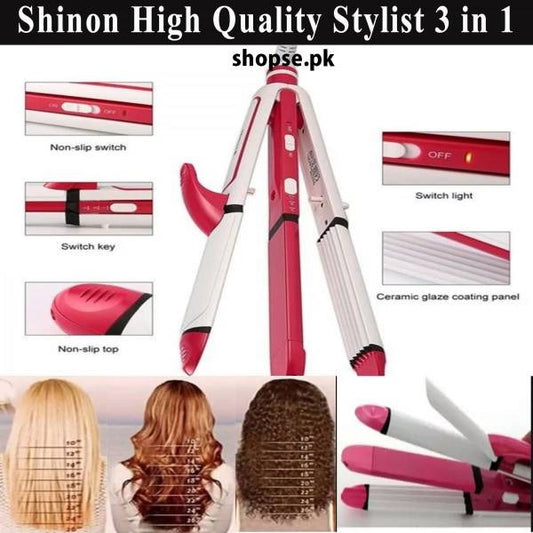 3 in 1 Hair Straightener & Curler – Professional Styling