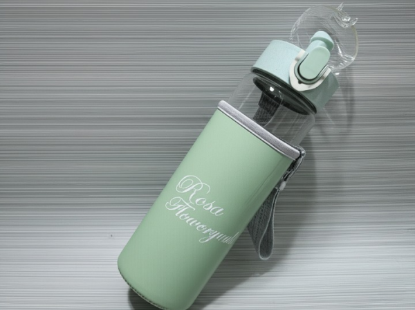 Rosa Flowery Glass Water Bottle – 300ml