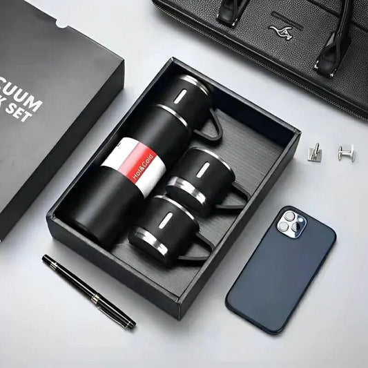 Stainless Steel Vacuum Flask & Cup Set